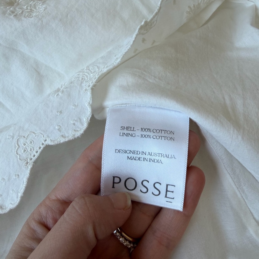 Posse Small Dahlia Embroidered Blouse in Vintage White - Picture 10 of 11